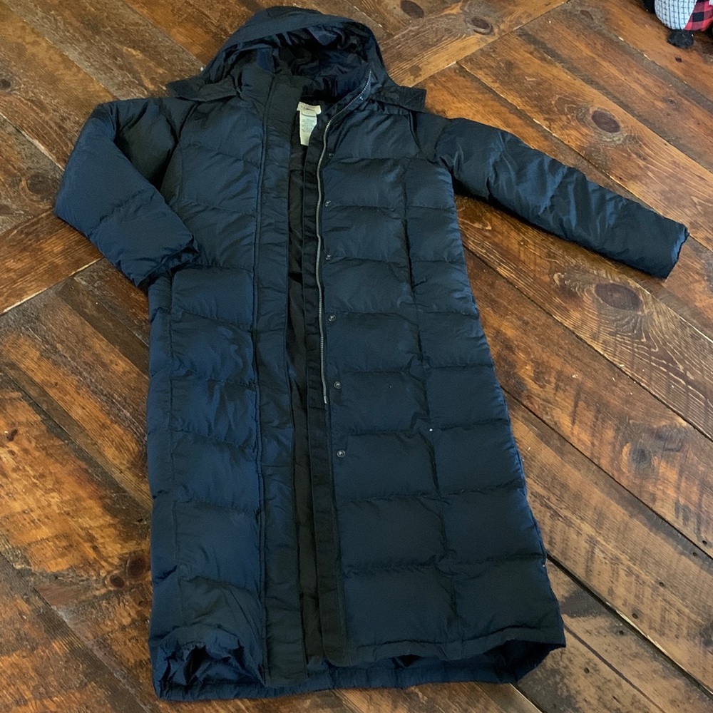 L.L. Bean Small Black Hooded Puffer Jacket